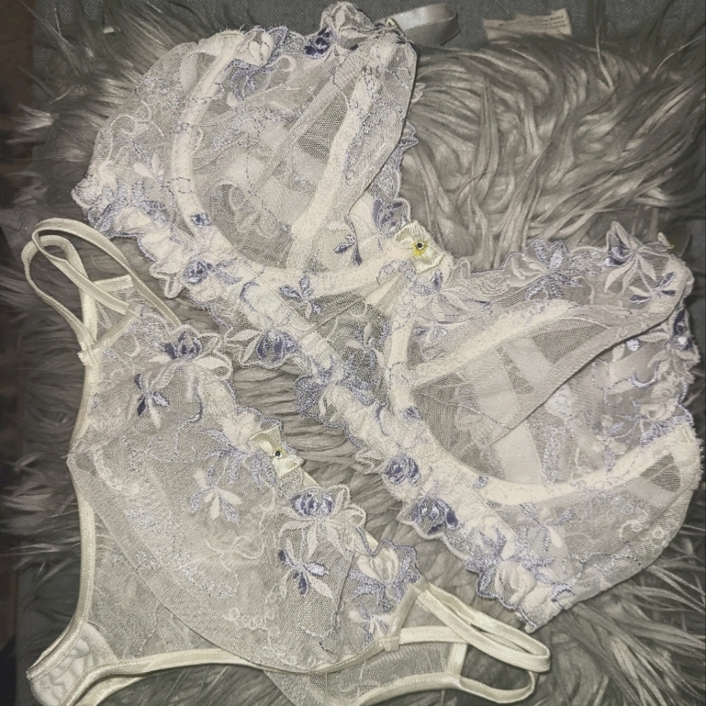 Floral Emroidery bra and panty set